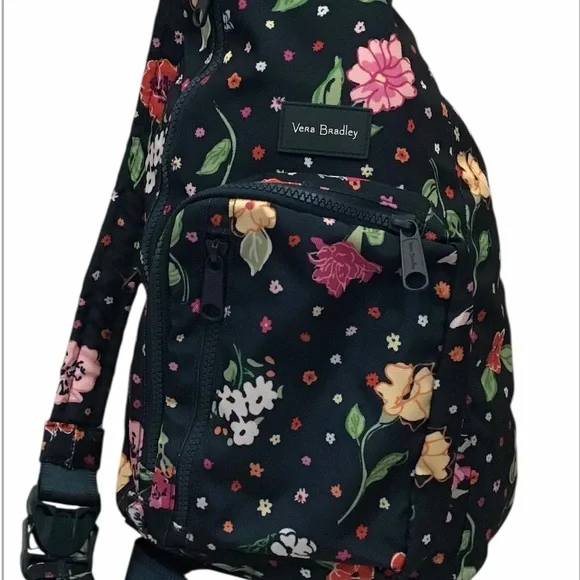 Vera Bradley Floral Sling Backpack - Dark Blue - Picture 2 of 5